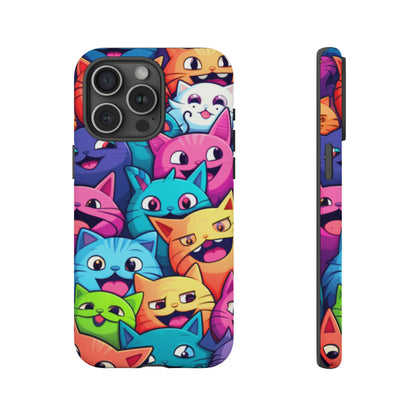 Premium-quality tough protective phone cases for iPhone and Samsung - Colourful Cats