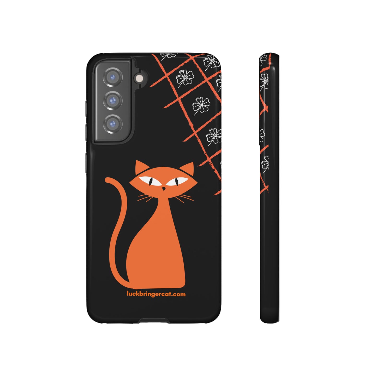 Cat Lovers Phone Case - iPhone, Samsung Galaxy, Google Pixel - Lucky Black Orange