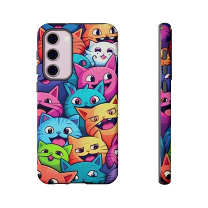 Premium-quality tough protective phone cases for iPhone and Samsung - Colourful Cats