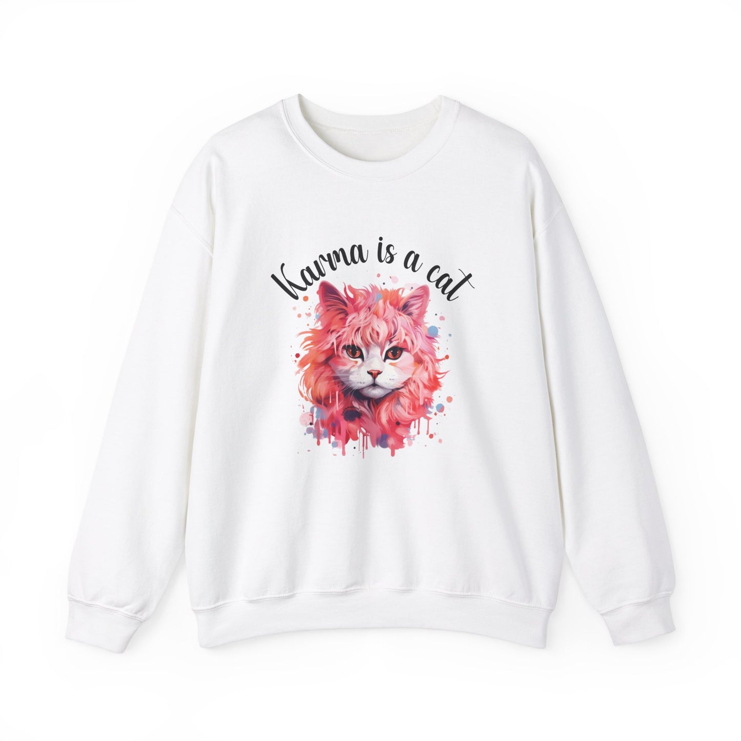 Crewneck Sweatshirt-Karma Is A Cat