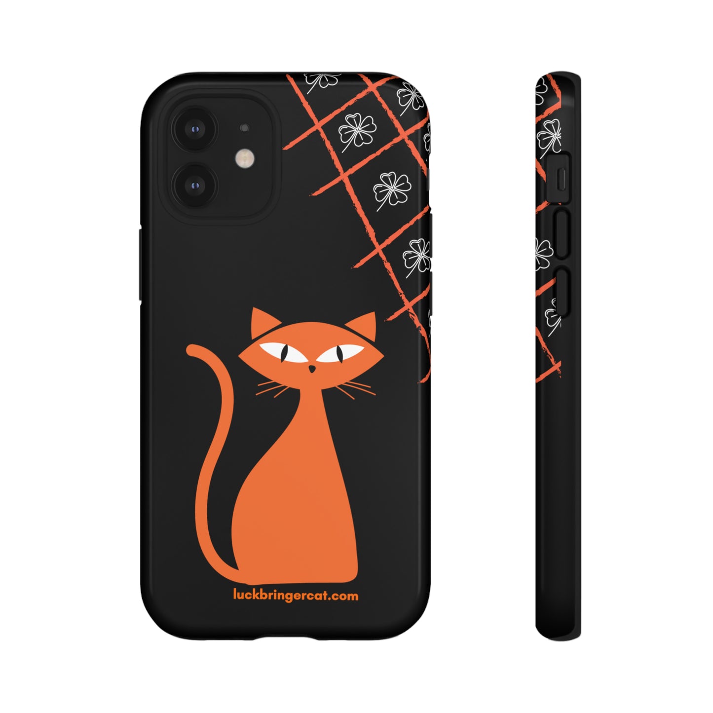 Cat Lovers Phone Case - iPhone, Samsung Galaxy, Google Pixel - Lucky Black Orange