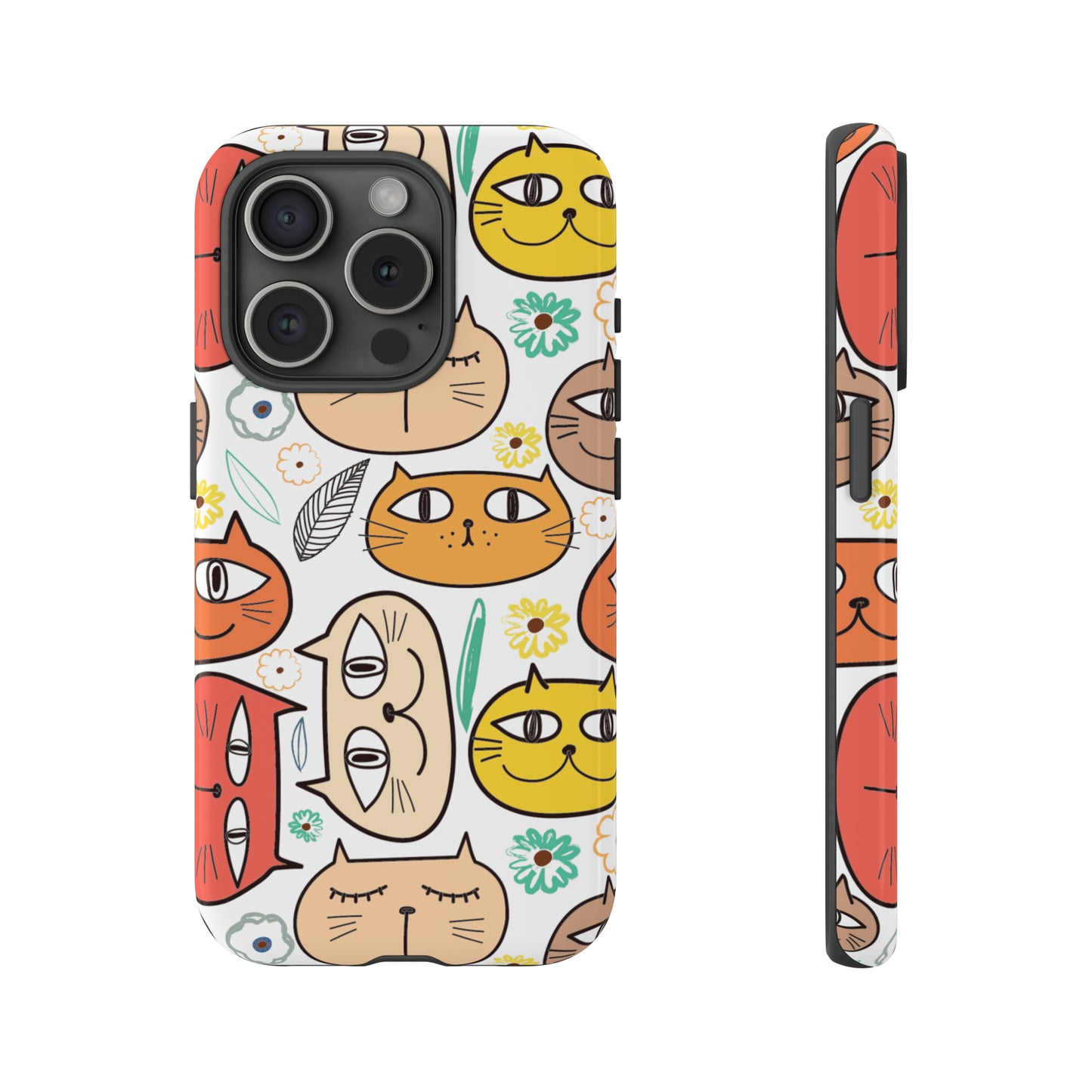 cute cat lovers phone case colorful cats-iPhone 15 Plus, iPhone 15 Pro, iPhone 15 Pro Max, iPhone 14 Plus, iPhone 14 Pro, iPhone 14 Pro Max, iPhone 13 mini, iPhone 13 Pro, iPhone 13 Pro Max, iPhone 12 mini, iPhone 12 Pro, iPhone 12 Pro Max, iPhone 11 Pro, iPhone 11 Pro Max, iPhone X, iPhone XR, iPhone XS, iPhone XS Max, iPhone 8, iPhone 8 Plus-gift for cat moms or kitten lovers