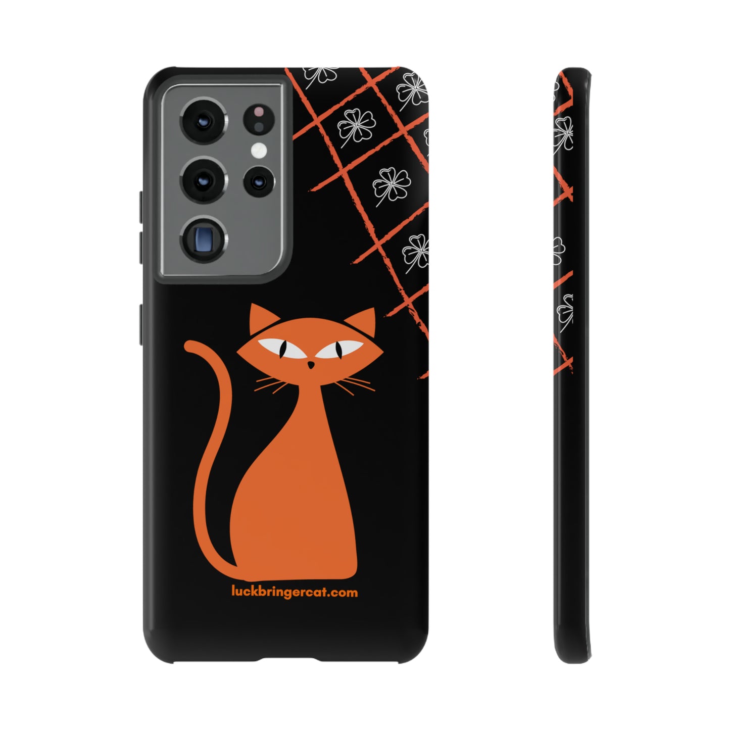 Cat Lovers Phone Case - iPhone, Samsung Galaxy, Google Pixel - Lucky Black Orange