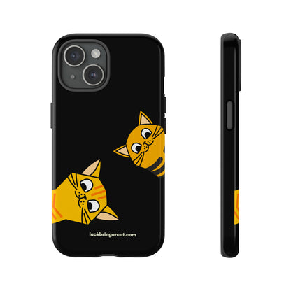 Cat Lovers Phone Case With Funny Orange Cats- iPhone, Samsung Galaxy and Google Pixel-Black