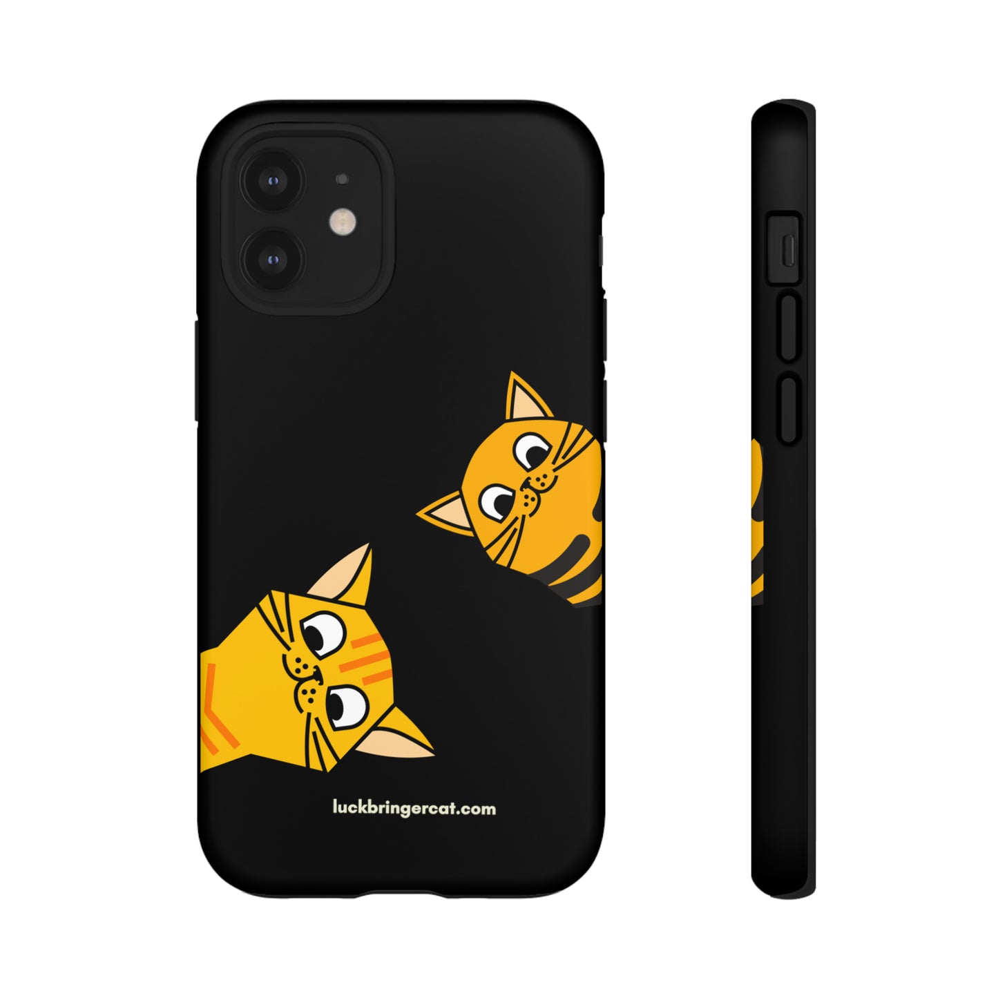 Cat Lovers Phone Case With Funny Orange Cats- iPhone, Samsung Galaxy and Google Pixel-Black