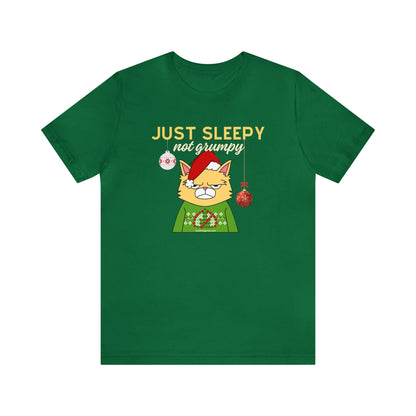 Christmas T-shirt for Cat Lovers With Sleepy Not Grumpy Santa Cat