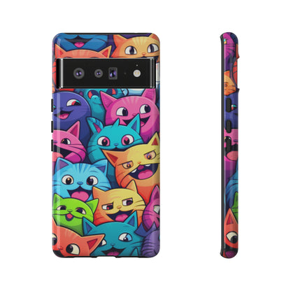 Premium-quality tough protective phone cases for iPhone and Samsung - Colourful Cats