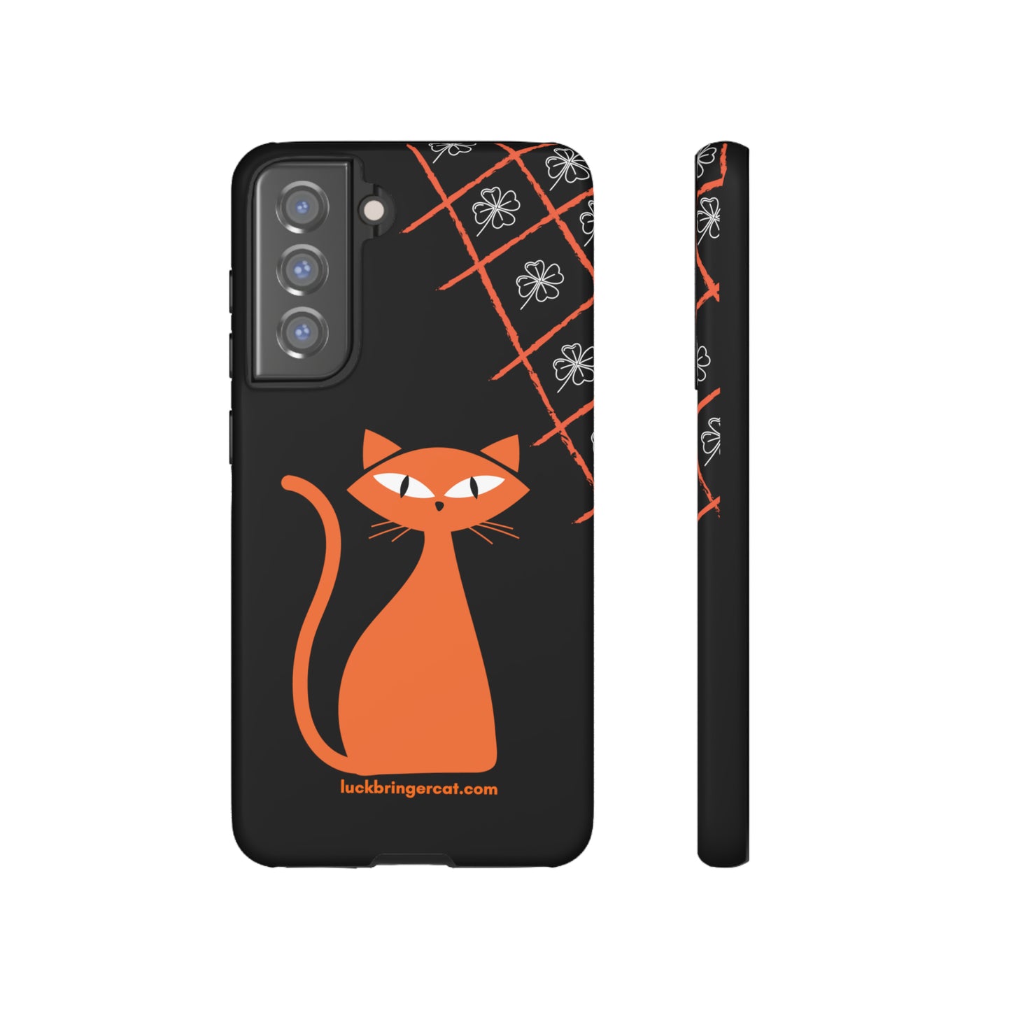 Cat Lovers Phone Case - iPhone, Samsung Galaxy, Google Pixel - Lucky Black Orange