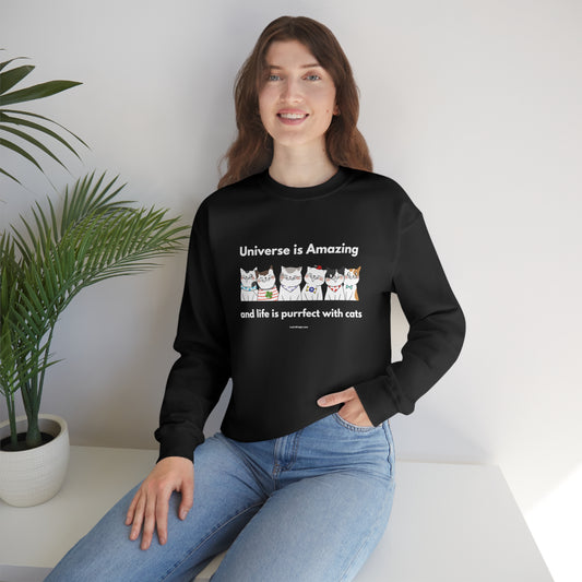 Cat Kitten Lovers Sweatshirt- Universe Is Amazing With Cute Cats