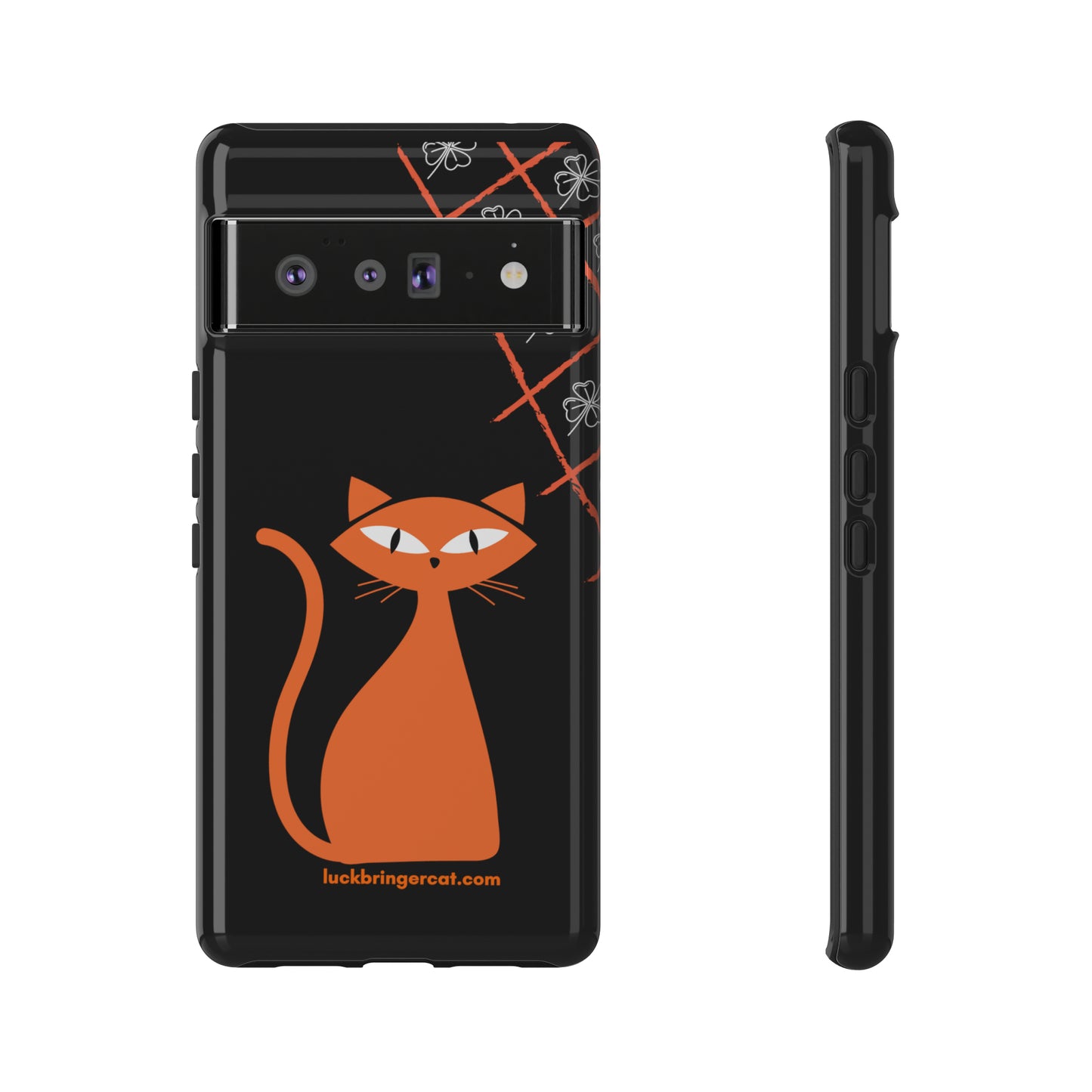 Cat Lovers Phone Case - iPhone, Samsung Galaxy, Google Pixel - Lucky Black Orange