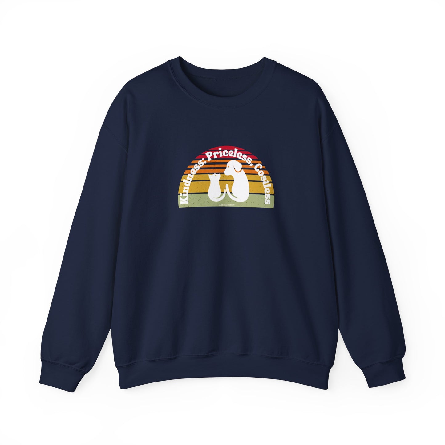 Cat Lovers Crewneck Sweatshirt-Retro-Kindness Priceless Costless