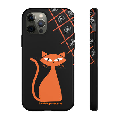 Cat Lovers Phone Case - iPhone, Samsung Galaxy, Google Pixel - Lucky Black Orange