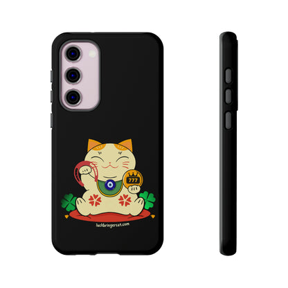 Cat Lovers Tough Phone Case- Lucky Maneki Neko-Black- iPhone, Samsung Galaxy, Google Pixel