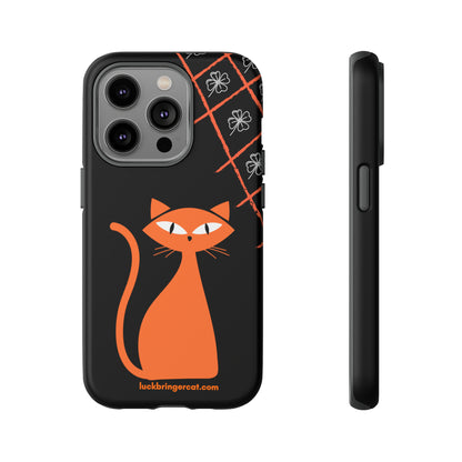 Cat Lovers Phone Case - iPhone, Samsung Galaxy, Google Pixel - Lucky Black Orange