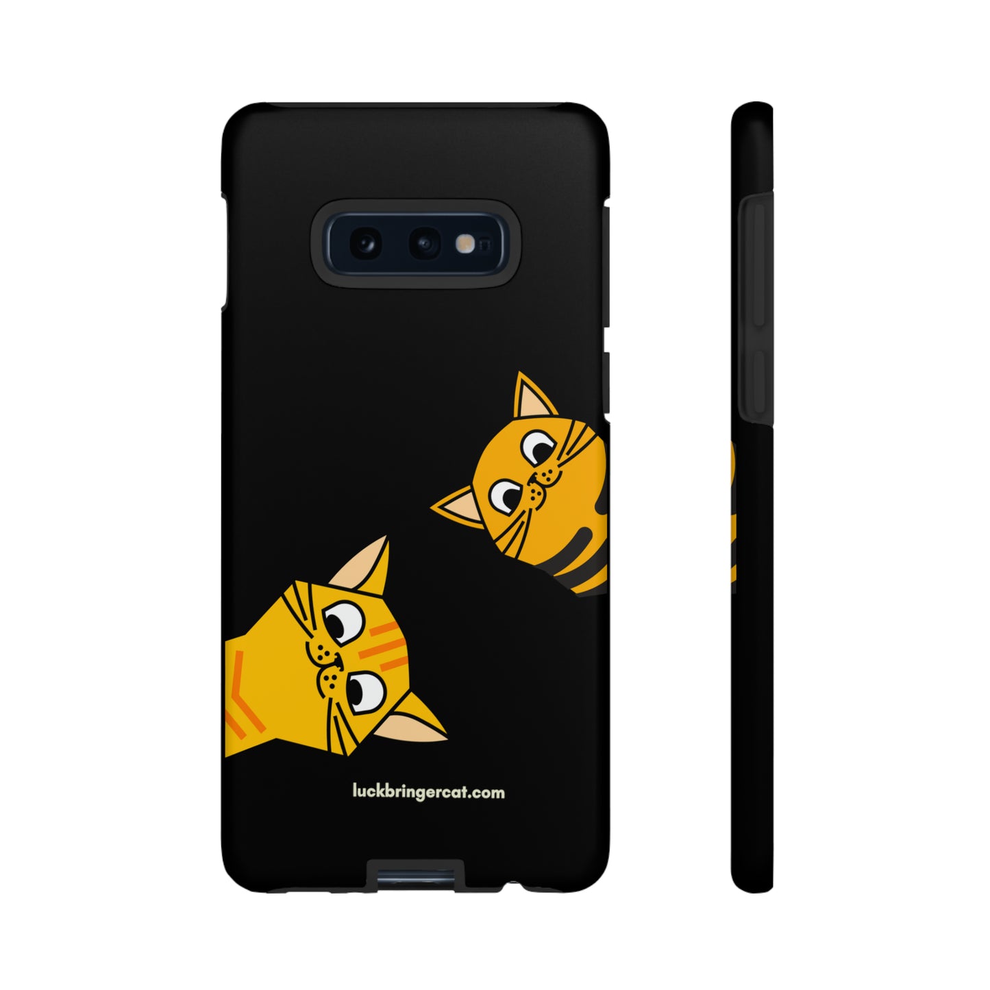 Cat Lovers Phone Case With Funny Orange Cats- iPhone, Samsung Galaxy and Google Pixel-Black