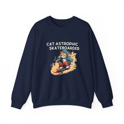 Sweatshirt for Cat Lover Skateboarders-  Funny Skateboarding Unisex Sweater