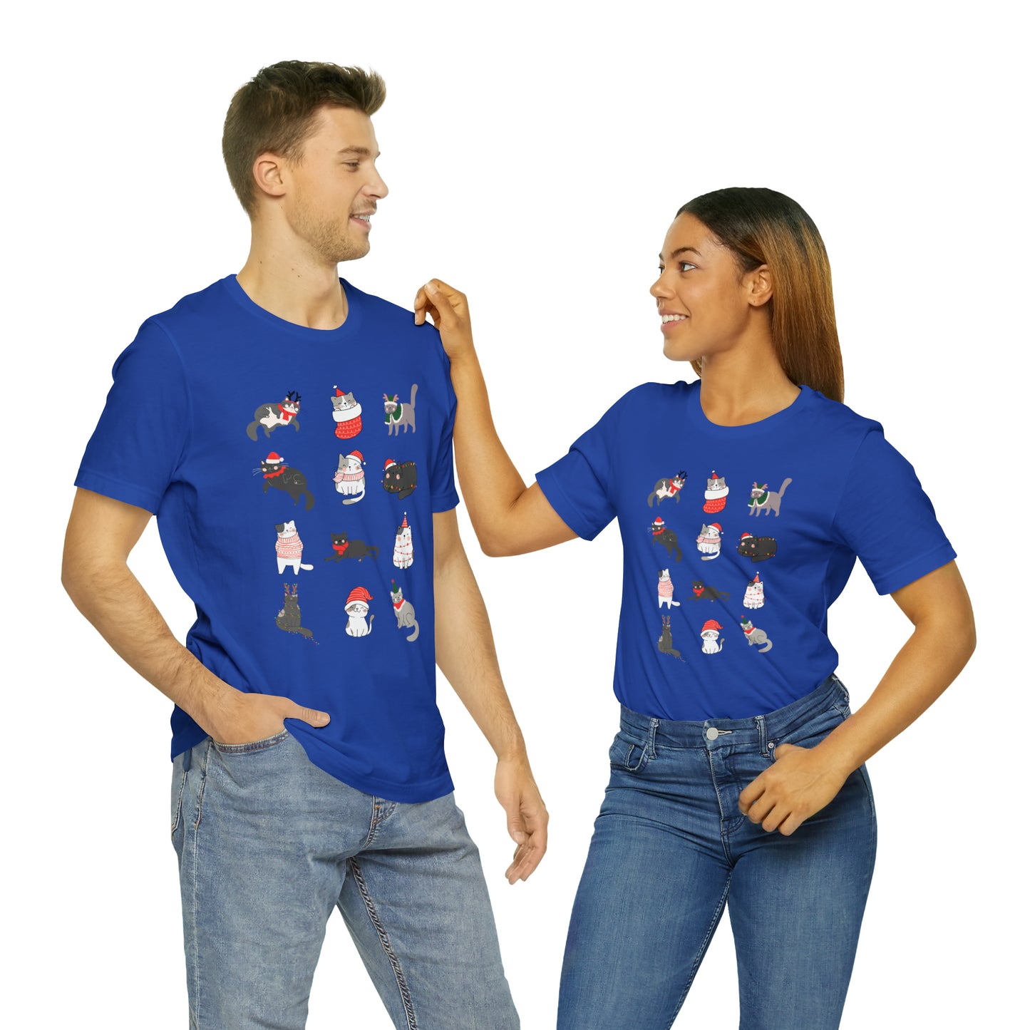 Cat Lovers Christmas T-Shirt With Cute Christmassy Cats