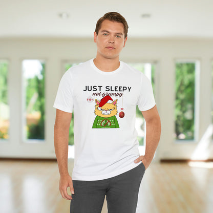 Christmas T-shirt for Cat Lovers With Sleepy Not Grumpy Santa Cat