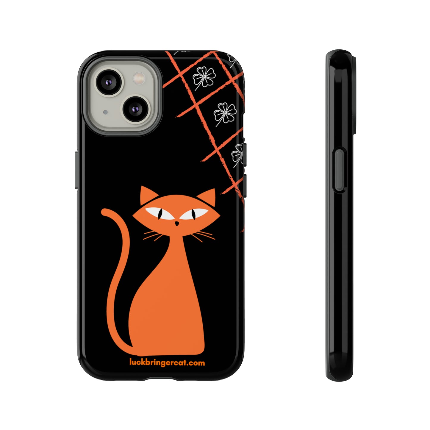 Cat Lovers Phone Case - iPhone, Samsung Galaxy, Google Pixel - Lucky Black Orange