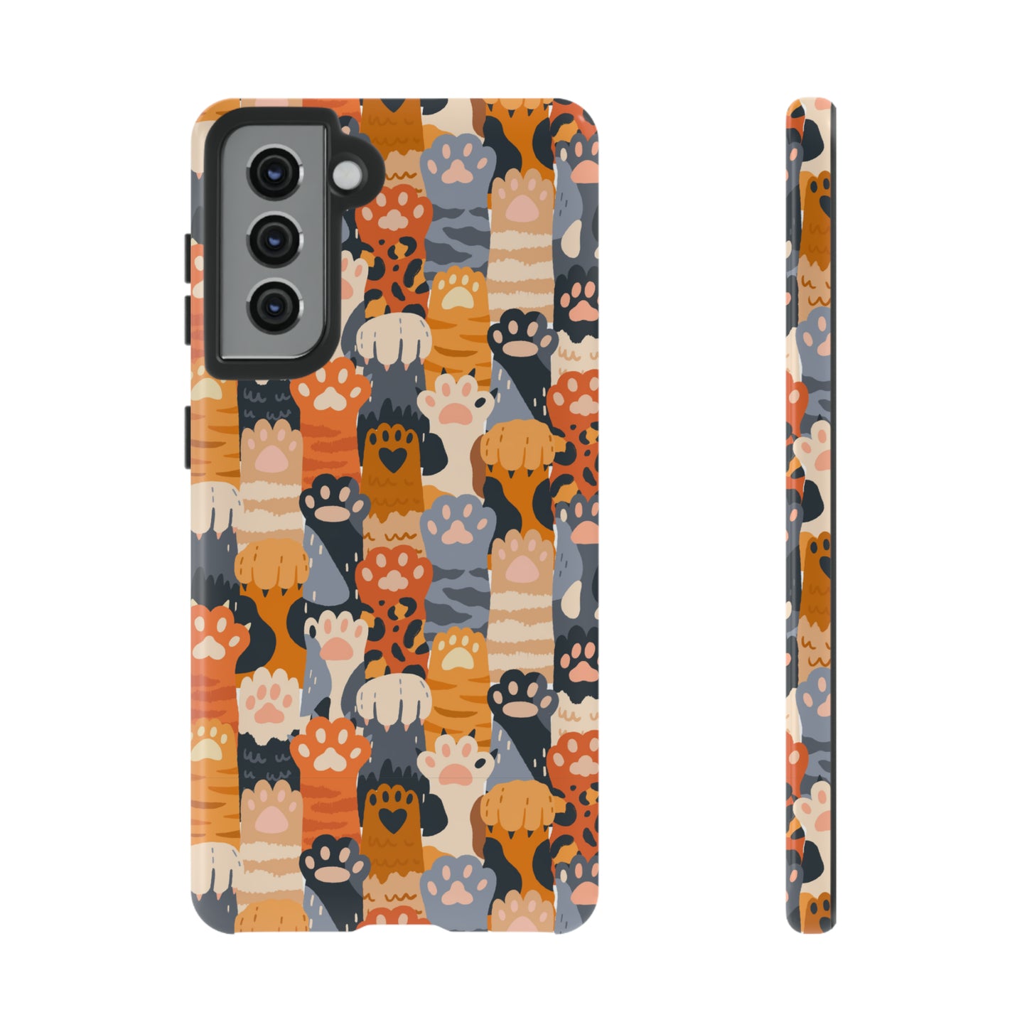 cats dogs pets lovers phone case with colorful paws- gift for animal lovers cat moms dog mums dads - Samsung Galaxy S23, Samsung Galaxy S23 Plus, Samsung Galaxy S23 Ultra, Samsung Galaxy S22, Samsung Galaxy S22 Plus, Samsung Galaxy S22 Ultra, Samsung Galaxy S21, Samsung Galaxy S21 FE, Samsung Galaxy S21 Plus, Samsung Galaxy S21 Ultra, Samsung Galaxy S20, Samsung Galaxy S20 FE, Samsung Galaxy S20 Plus, Samsung Galaxy S20 Ultra, Samsung GalaxyS10, Samsung Galaxy S10E, Samsung Galaxy S10 Plus 