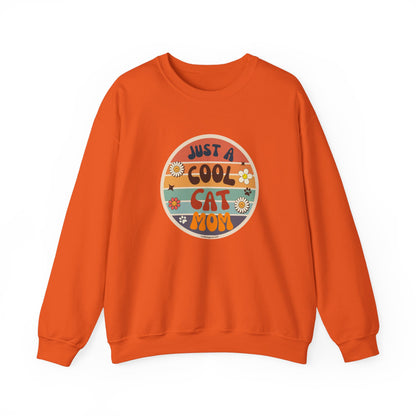 Sweatshirt-Just A Cool Cat Mom Shirt-Retro Style