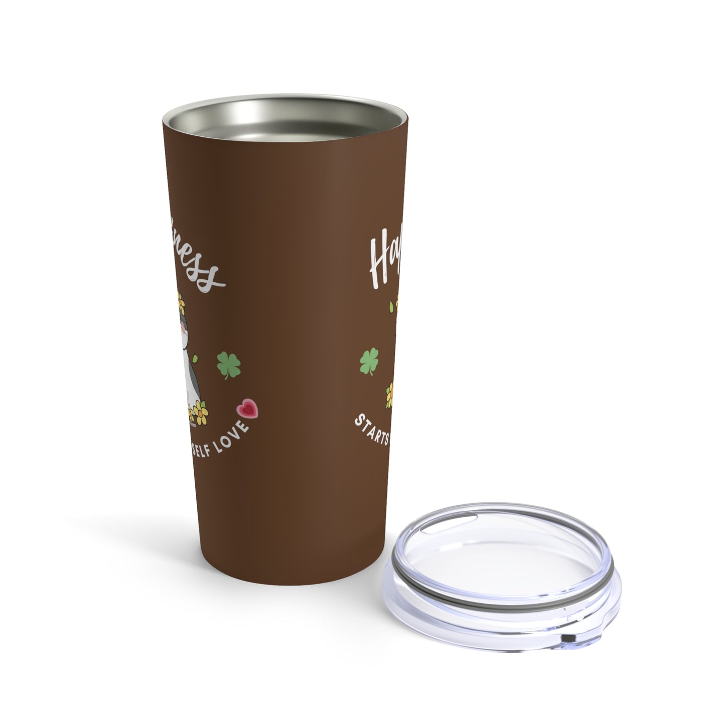 Cat Lovers Insulated Travel Cup - Happiness Starts With Selflove