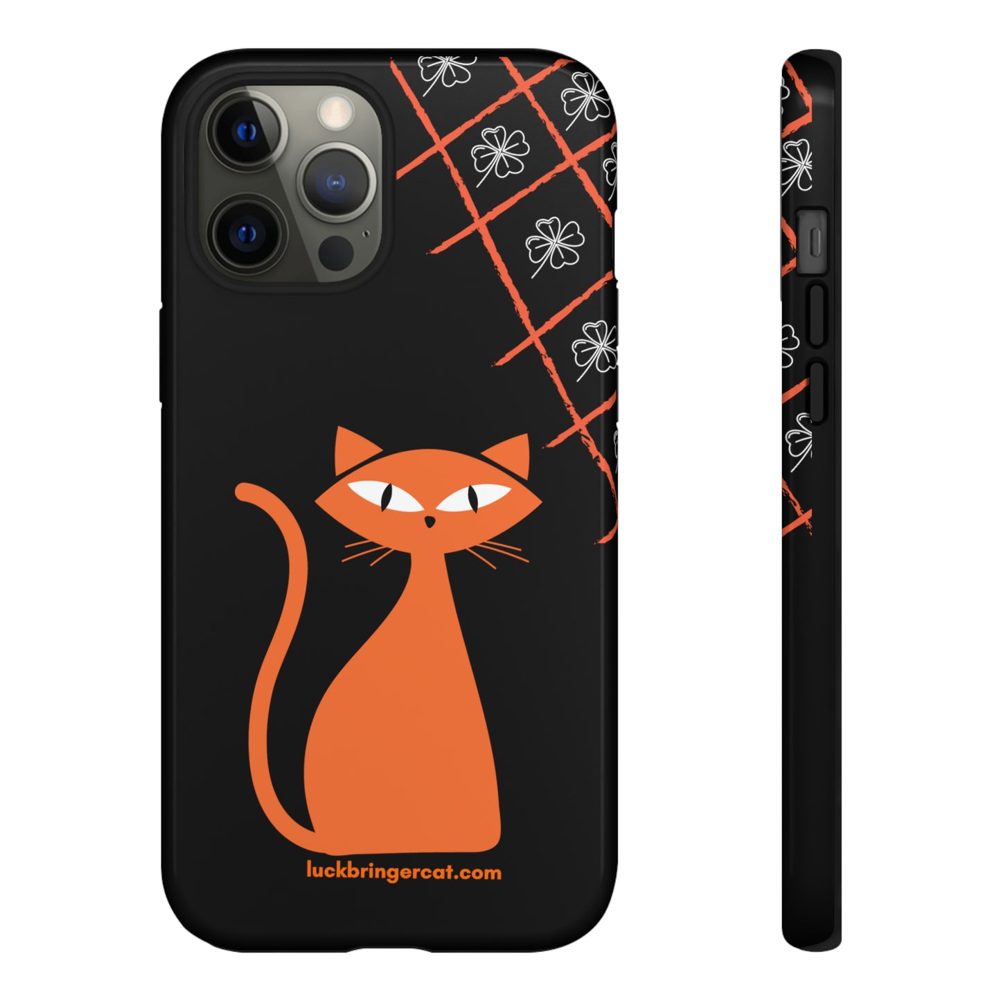 Cat Lovers Phone Case - iPhone, Samsung Galaxy, Google Pixel - Lucky Black Orange