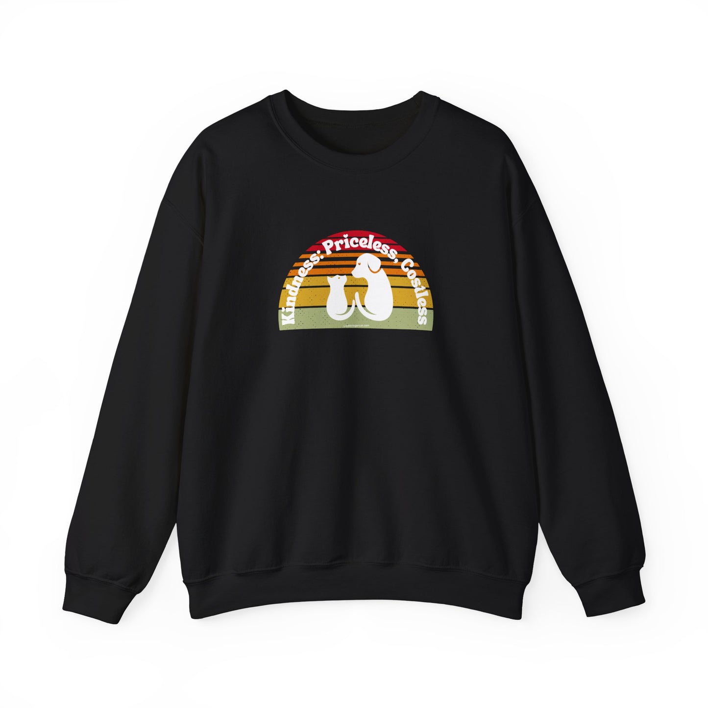 Cat Lovers Crewneck Sweatshirt-Retro-Kindness Priceless Costless