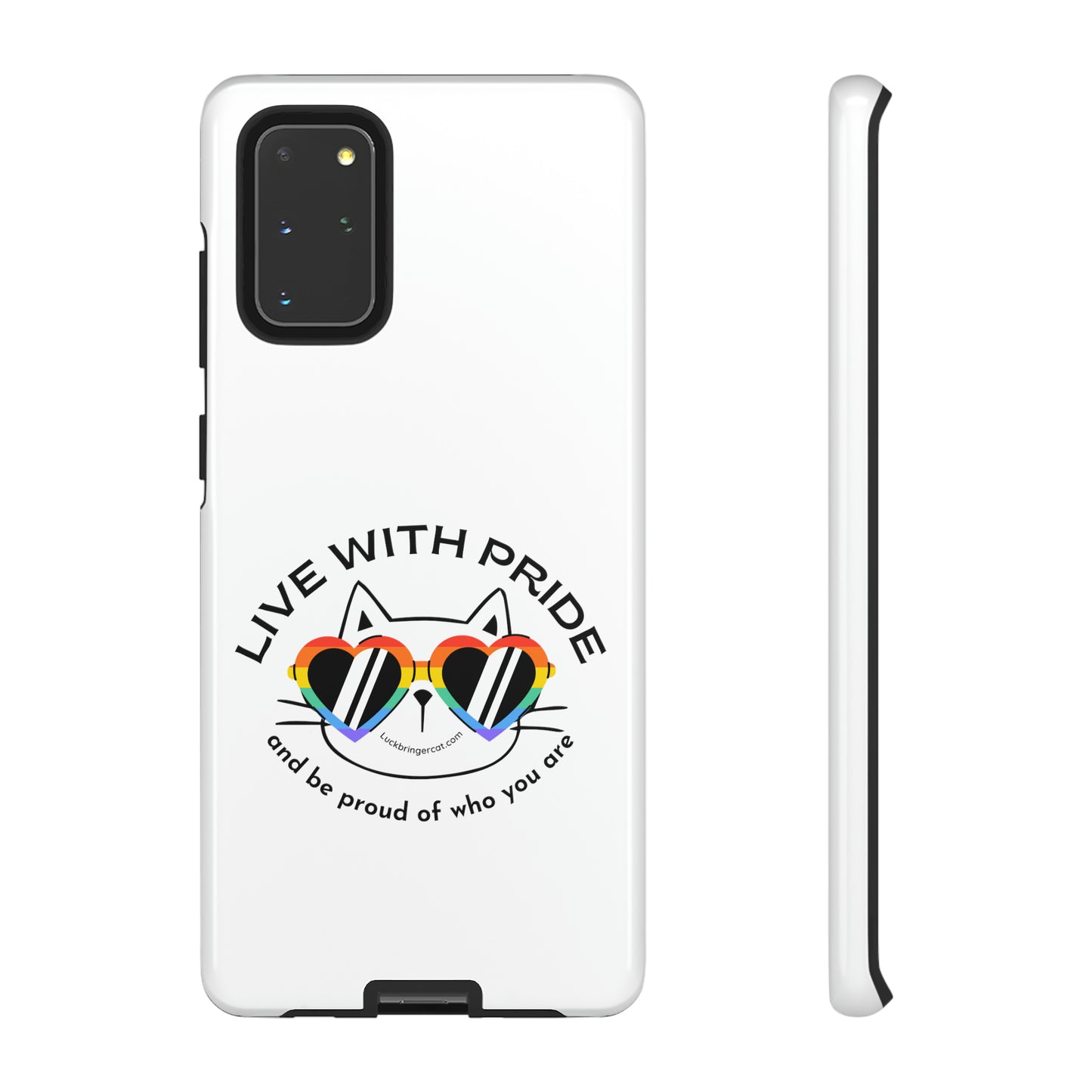 Pride Phone Case-Cat Lovers- iPhone, Samsung Galaxy, Google Pixel-LGBTQ+ Community Support-White