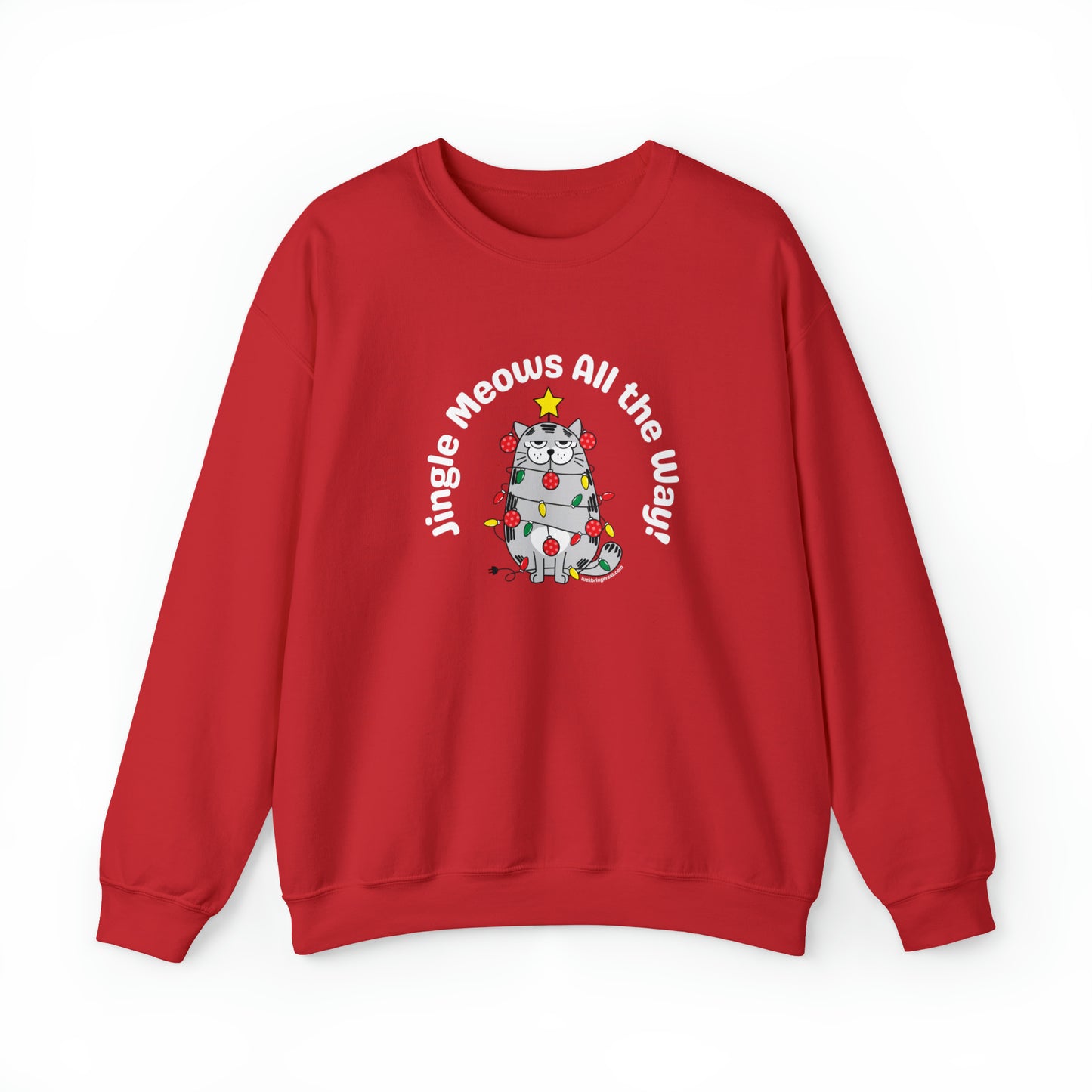 Unisex Crewneck Sweatshirt - Funny Christmas Shirt for Cat Lovers - Jingle Meows All the Way!