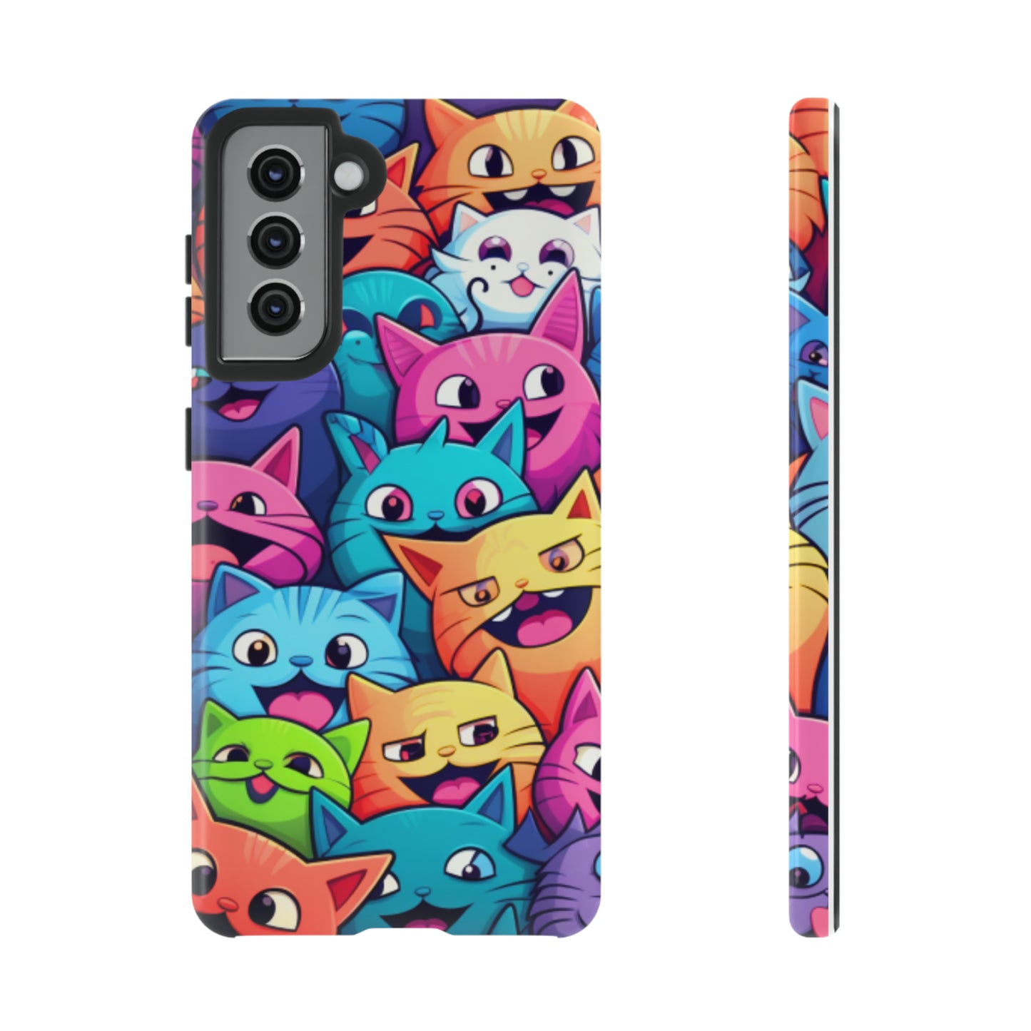 cat lovers phone case with happy colorful cats- gift for cat moms kitten mums-Samsung Galaxy S23, Samsung Galaxy S23 Plus, Samsung Galaxy S23 Ultra, Samsung Galaxy S22, Samsung Galaxy S22 Plus, Samsung Galaxy S22 Ultra, Samsung Galaxy S21, Samsung Galaxy S21 FE, Samsung Galaxy S21 Plus, Samsung Galaxy S21 Ultra, Samsung Galaxy S20, Samsung Galaxy S20 FE, Samsung Galaxy S20 Plus, Samsung Galaxy S20 Ultra, Samsung GalaxyS10, Samsung Galaxy S10E, Samsung Galaxy S10 Plus