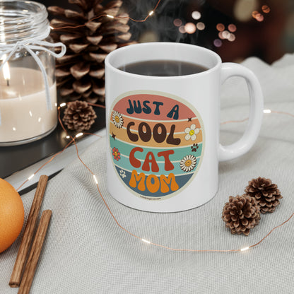 Cool Cat Mom Coffee Mug-Gift for Cat Moms-cat mom gifts-retro ceramic mug for cat lovers-cat mother gift-cat mum mug-cat mom tea cup