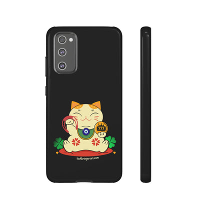 Cat Lovers Tough Phone Case- Lucky Maneki Neko-Black- iPhone, Samsung Galaxy, Google Pixel