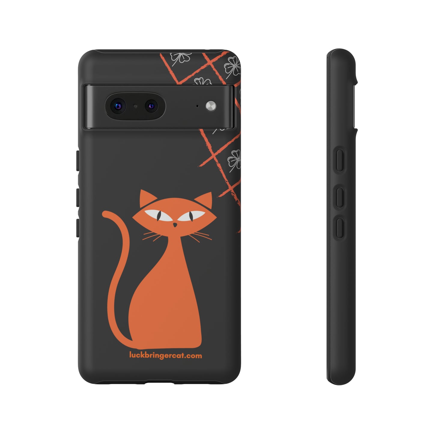 Cat Lovers Phone Case - iPhone, Samsung Galaxy, Google Pixel - Lucky Black Orange