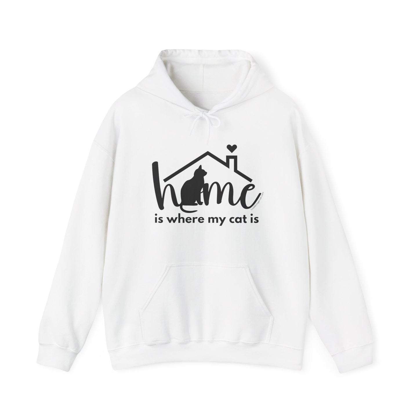 Hooded sweatshirt-Home is where my cat is