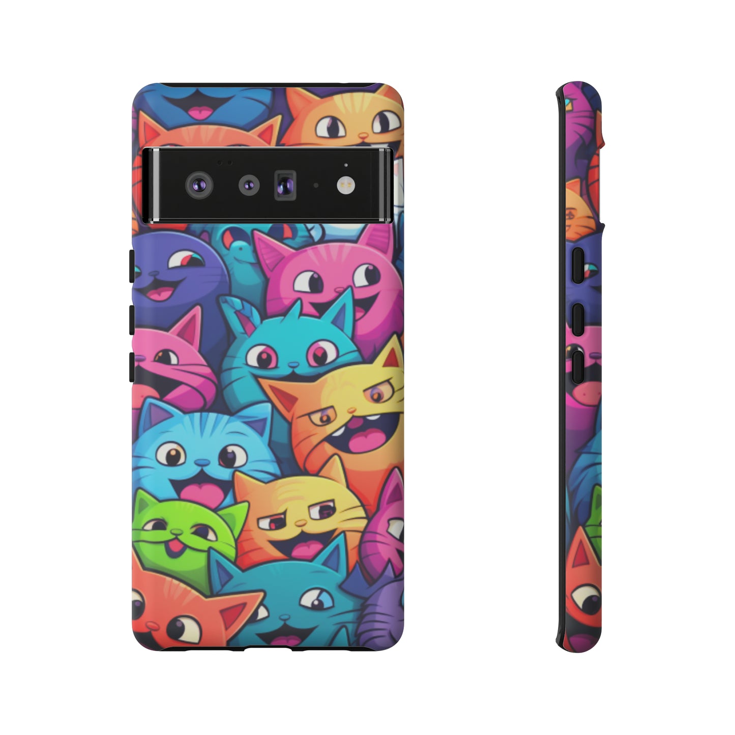 Premium-quality tough protective phone cases for iPhone and Samsung - Colourful Cats