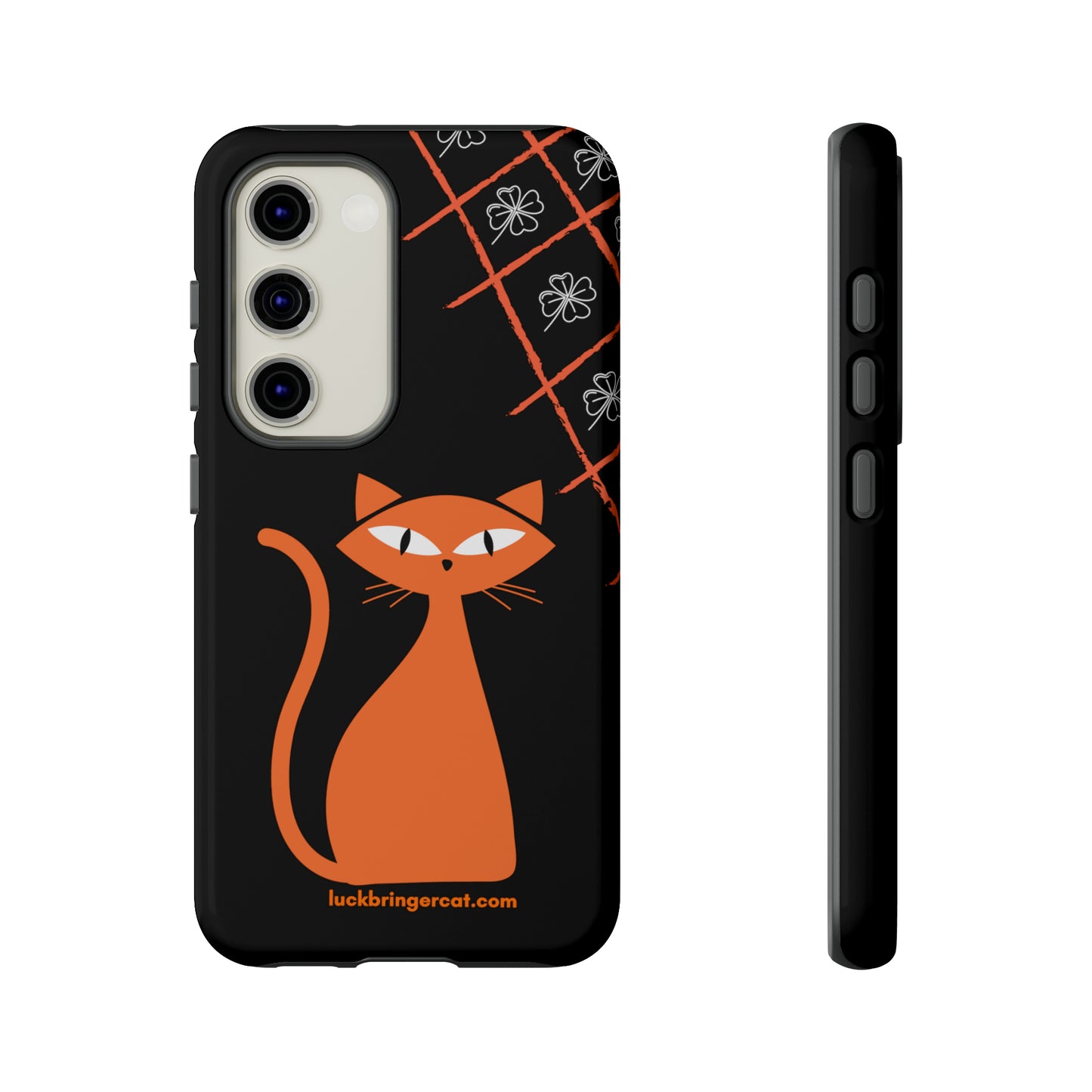 Cat Lovers Phone Case - iPhone, Samsung Galaxy, Google Pixel - Lucky Black Orange