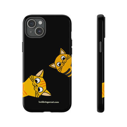 Cat Lovers Phone Case With Funny Orange Cats- iPhone, Samsung Galaxy and Google Pixel-Black