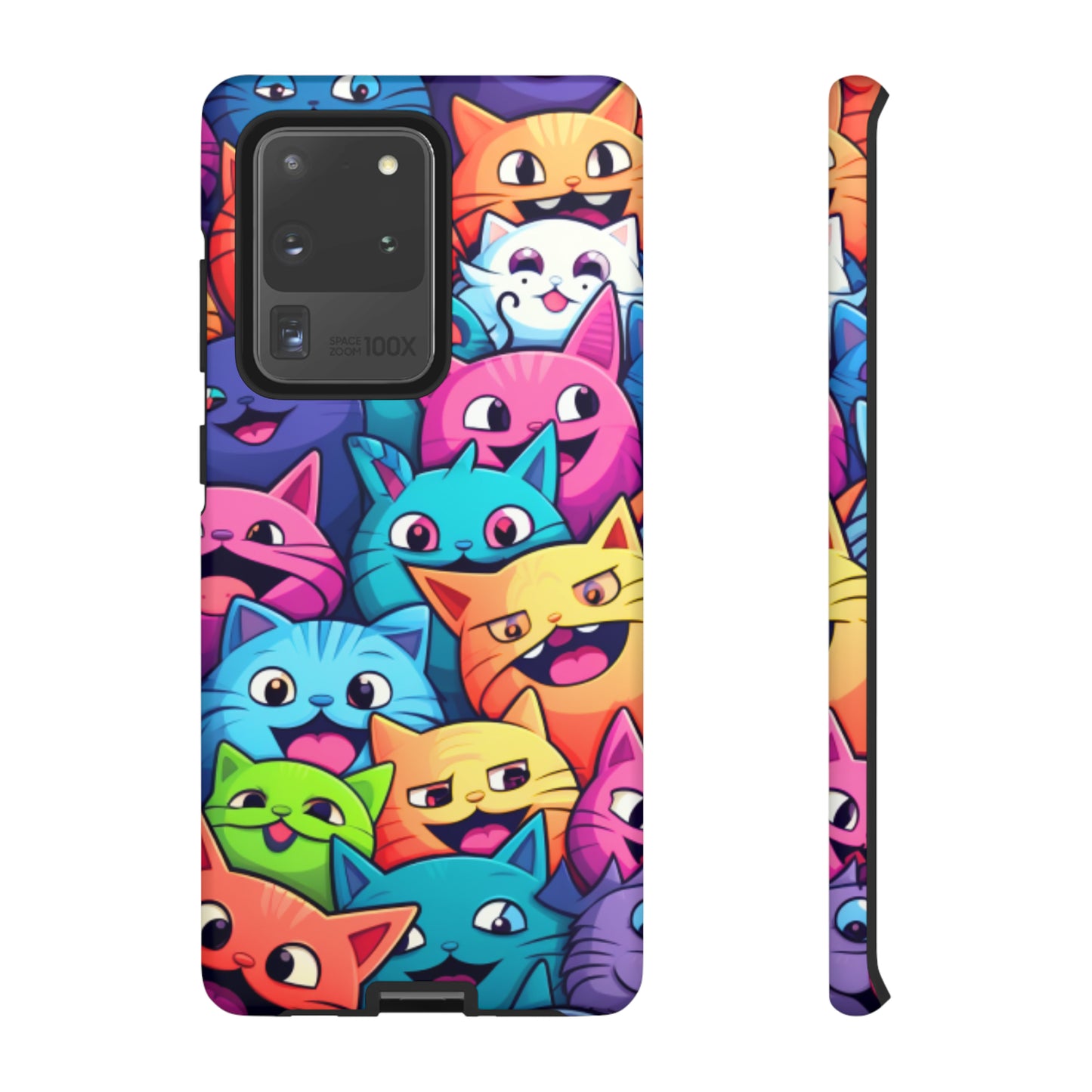 Premium-quality tough protective phone cases for iPhone and Samsung - Colourful Cats