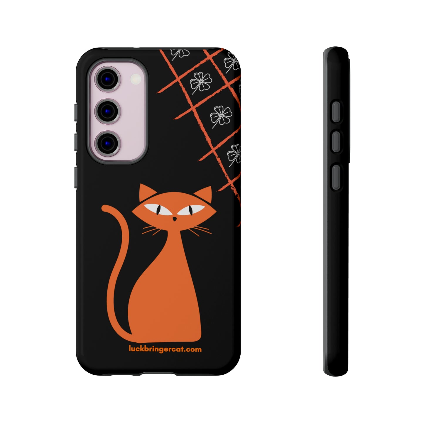 Cat Lovers Phone Case - iPhone, Samsung Galaxy, Google Pixel - Lucky Black Orange