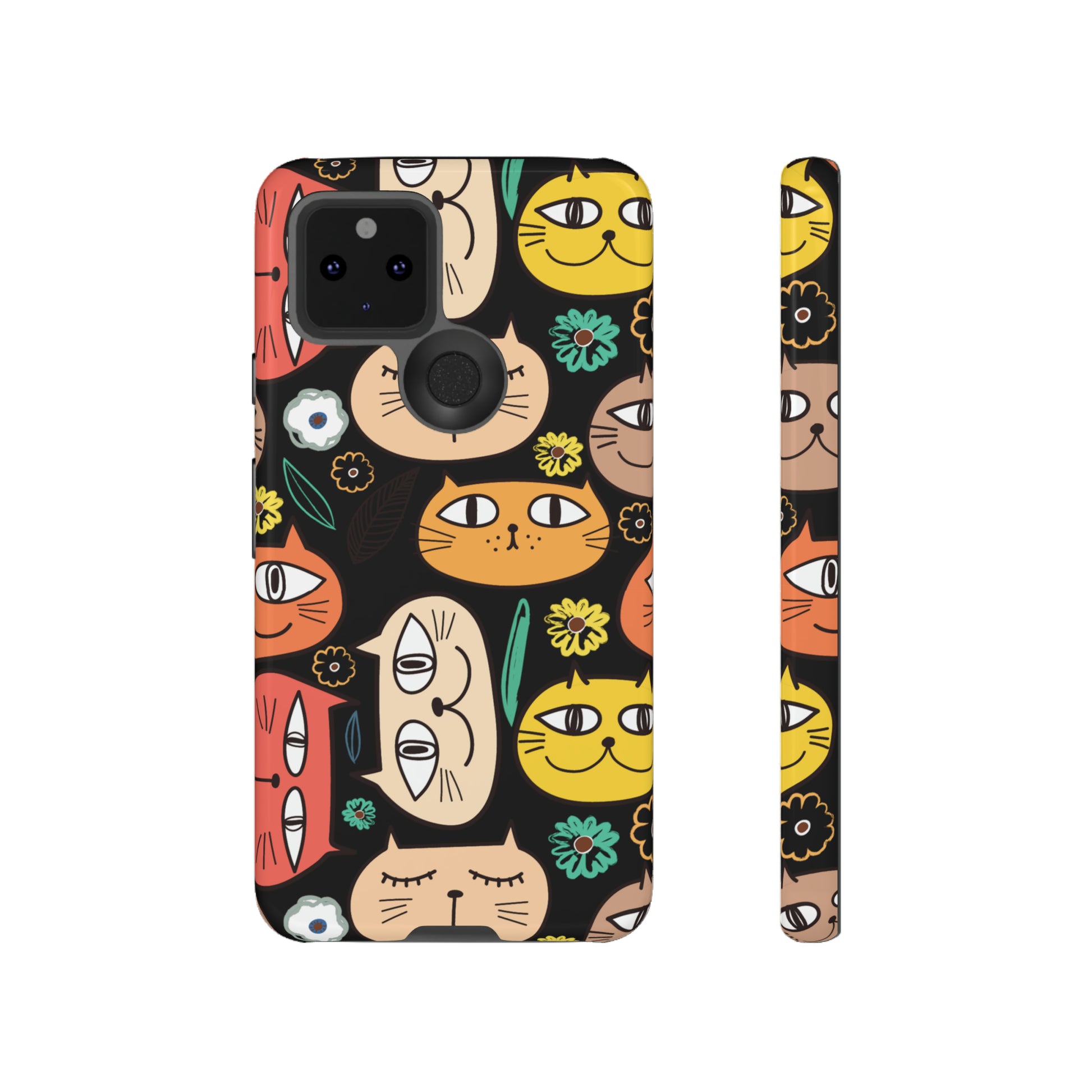 cat lovers phone case with cute cartoon cats - Google Pixel 7, Google Pixel 6 Pro, Google Pixel 6, Google Pixel 5 5G- gift for cat moms kitten  mums