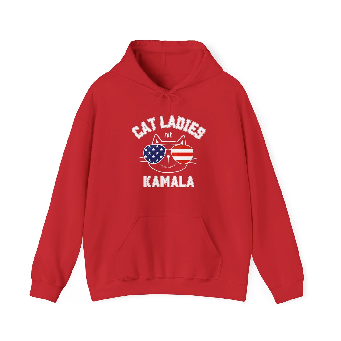 Cat Ladies For Kamala Harris Hooded Sweatshirt -2024 US Presidential Election Hoodie