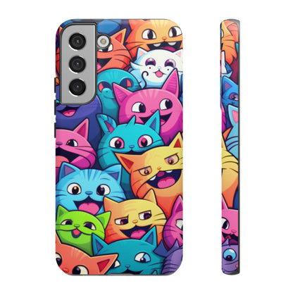 Premium-quality tough protective phone cases for iPhone and Samsung - Colourful Cats