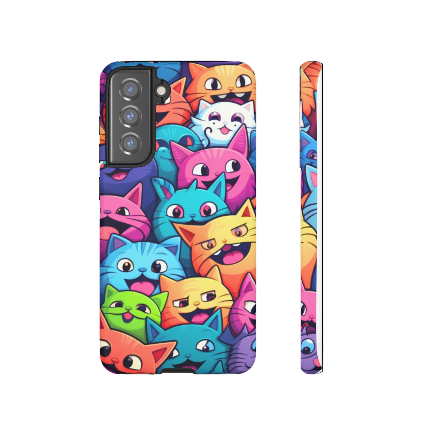 Premium-quality tough protective phone cases for iPhone and Samsung - Colourful Cats