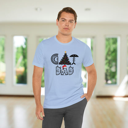 Cat Dad Christmas T-shirt With Black Cats Christmas Tree