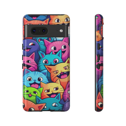 Premium-quality tough protective phone cases for iPhone and Samsung - Colourful Cats