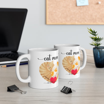 cat mom coffee mug with heart shape cats- cat mom best mom coffee cup-ceramic cat mum mug-gift for cat mom-gift for cat mothers-birthday, valentine and Christmas gift for cat owners-mothers day gift for cat mums-unique gift for cat moms