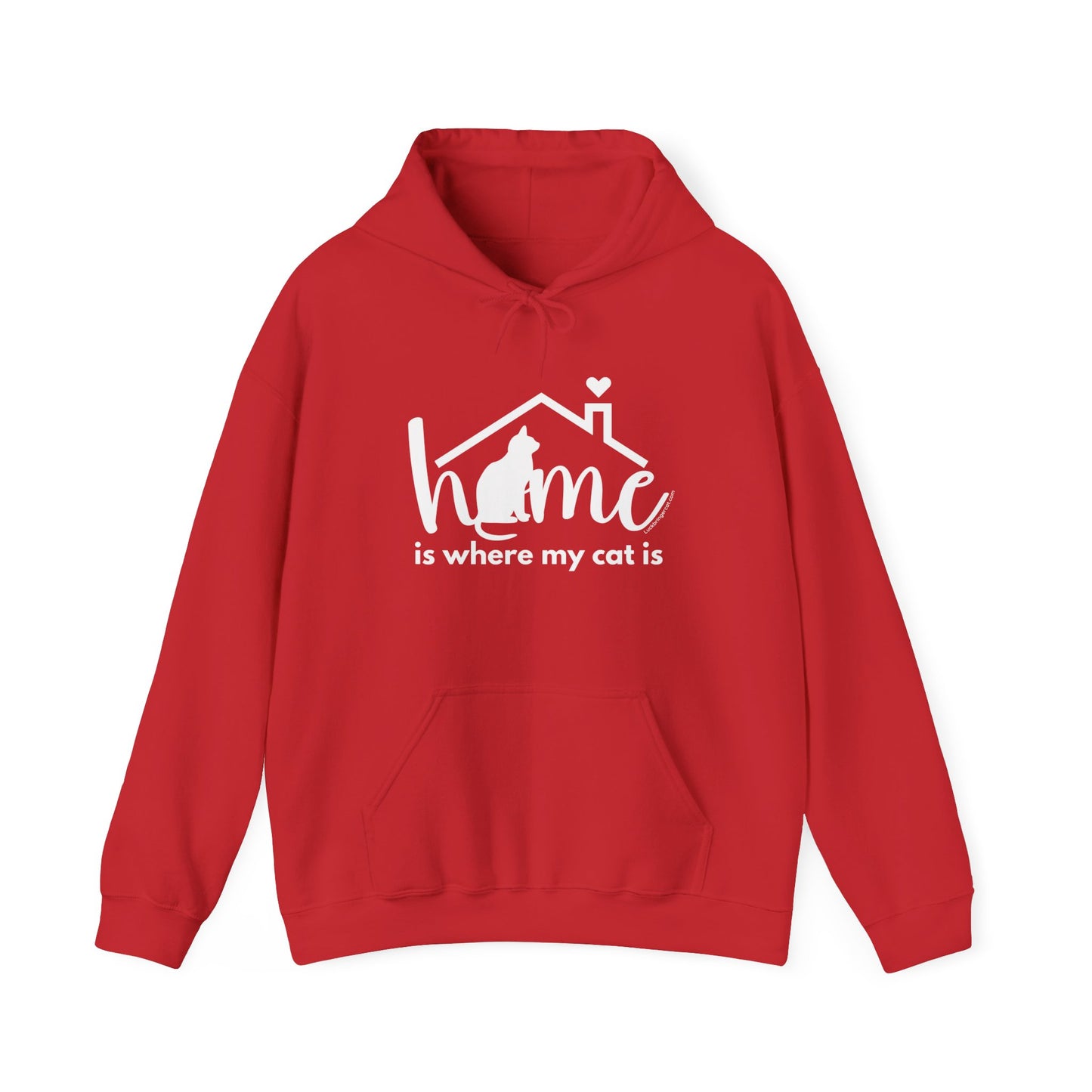 Hooded sweatshirt-Home is where my cat is