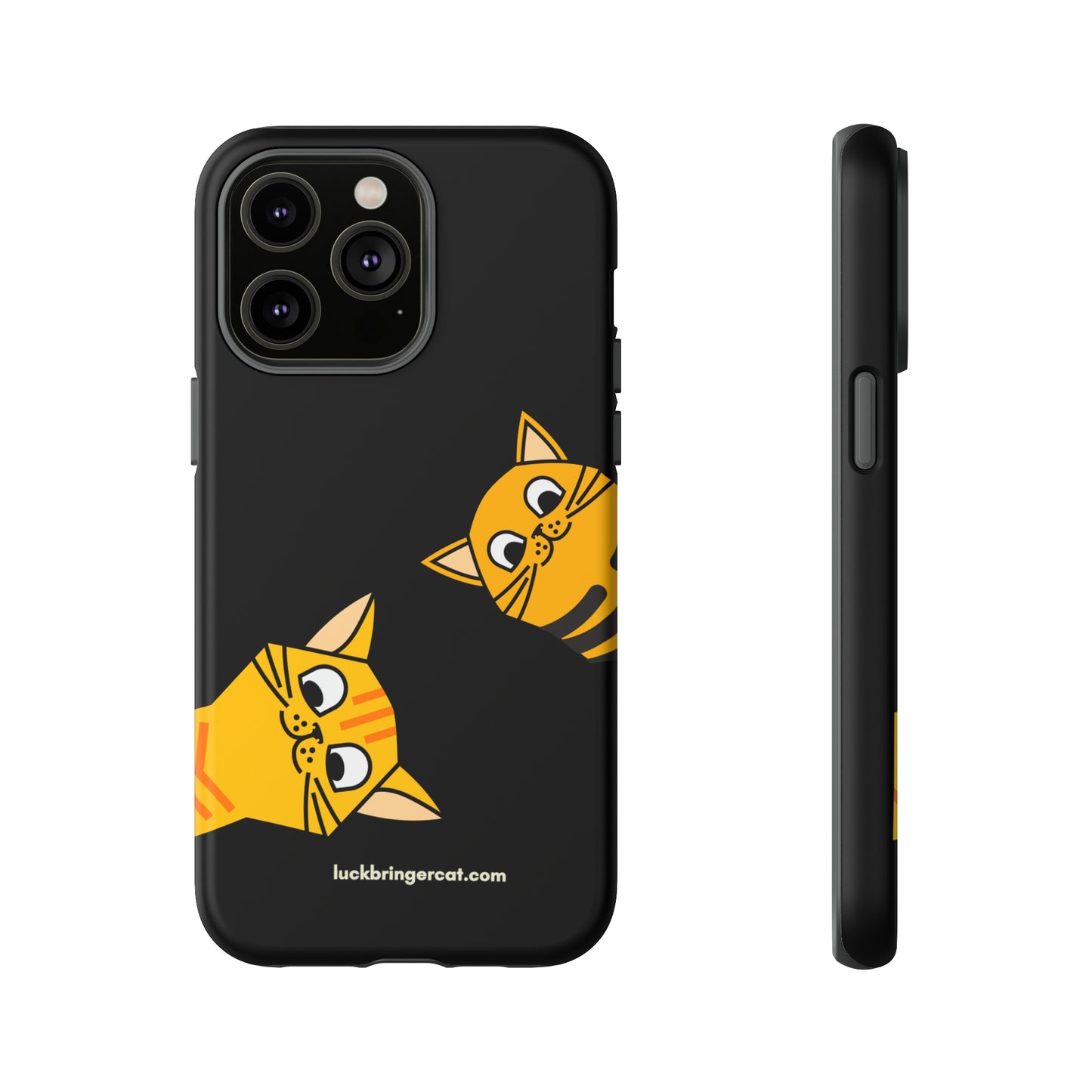 Cat Lovers Phone Case With Funny Orange Cats- iPhone, Samsung Galaxy and Google Pixel-Black