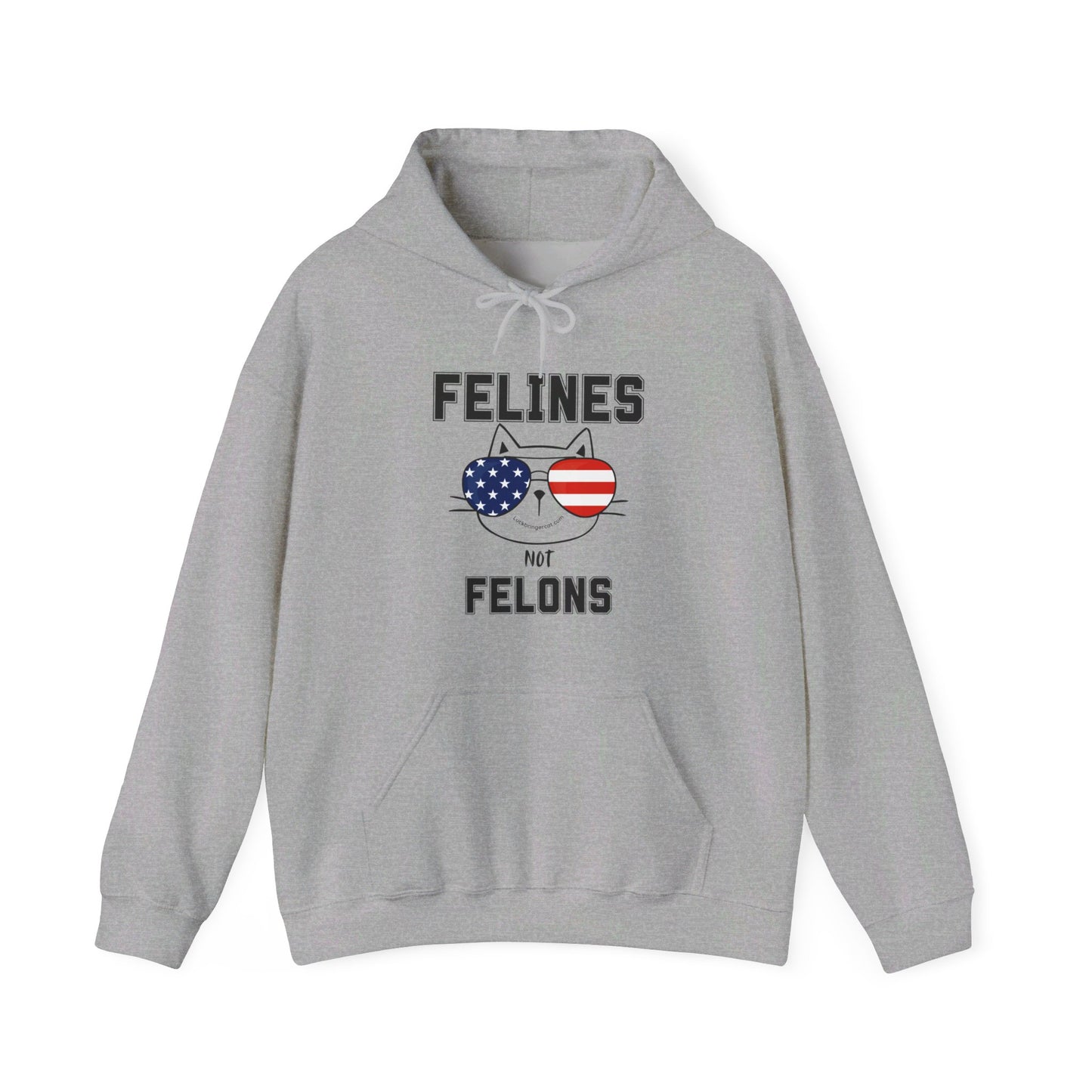 Felines Not Felons Hoodie-Kamala Harris 2024 US Presidential Election Hooded Sweatshirt